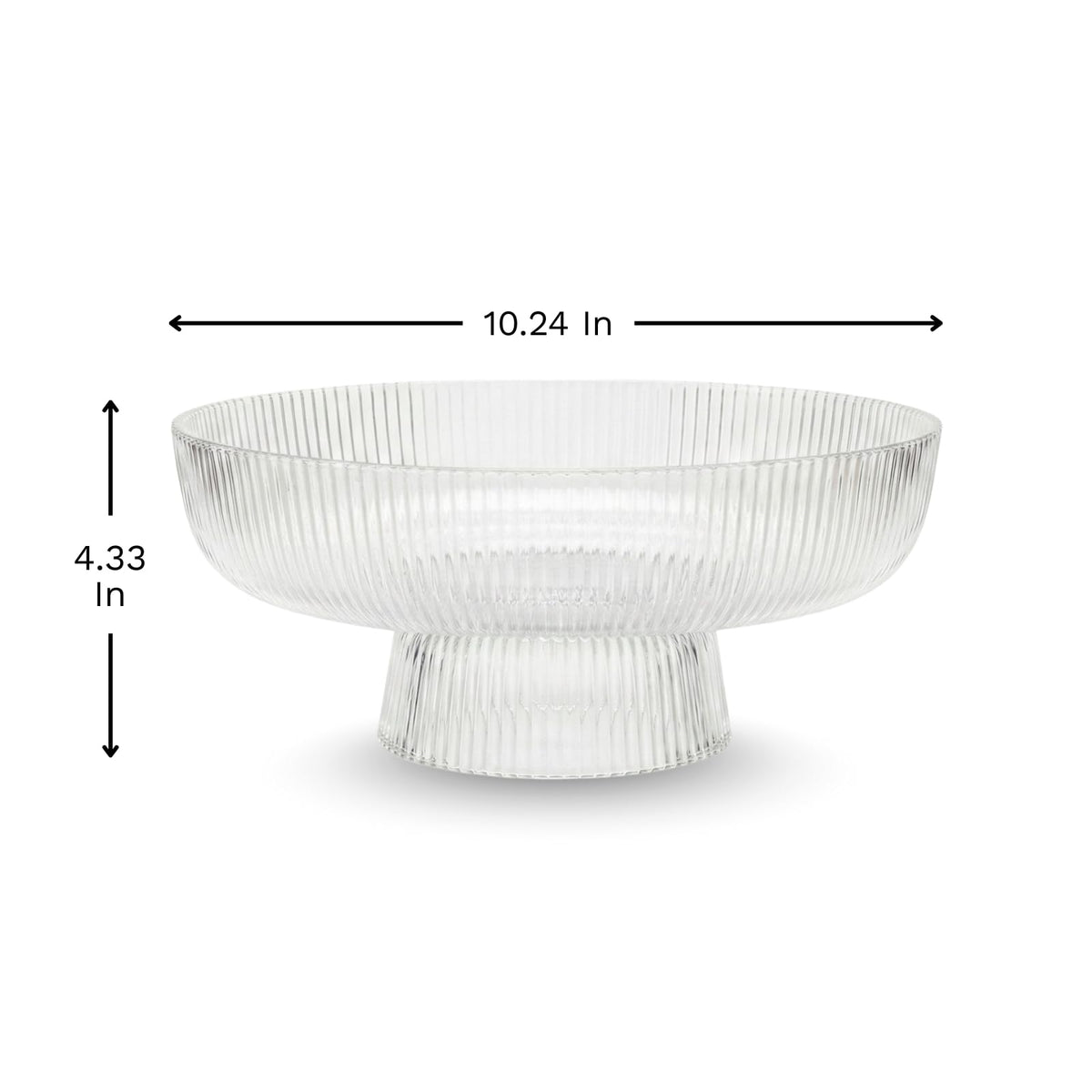 Decorative Fluted Transparent Glass Bowl