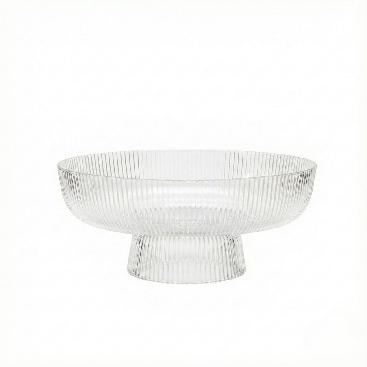 Decorative Fluted Transparent Glass Bowl