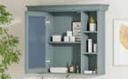 35 ''x 28' 'blue wall mounted bathroom storage cabinet with mirror door