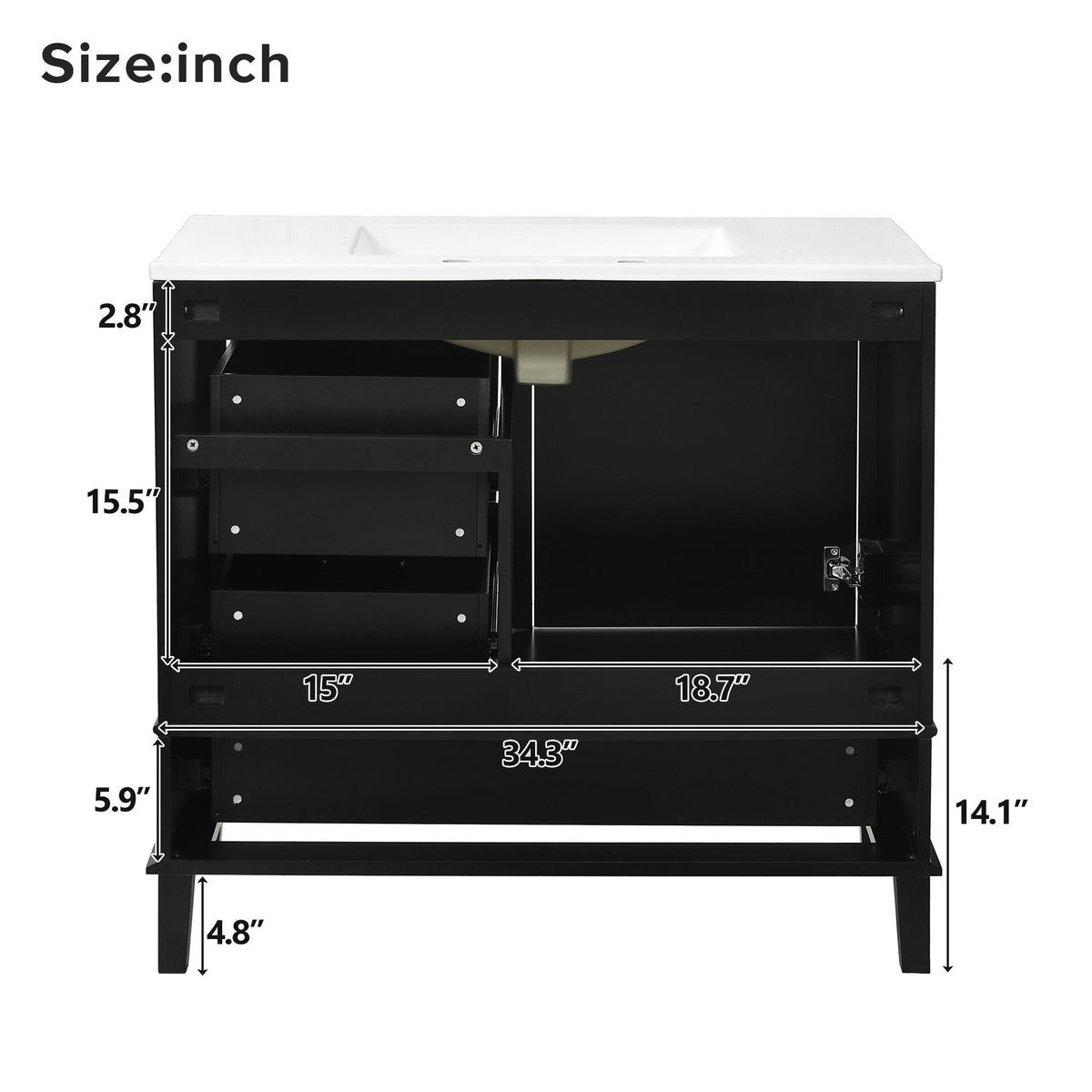 Modern Bathroom Cabinet With Sink Combo Set