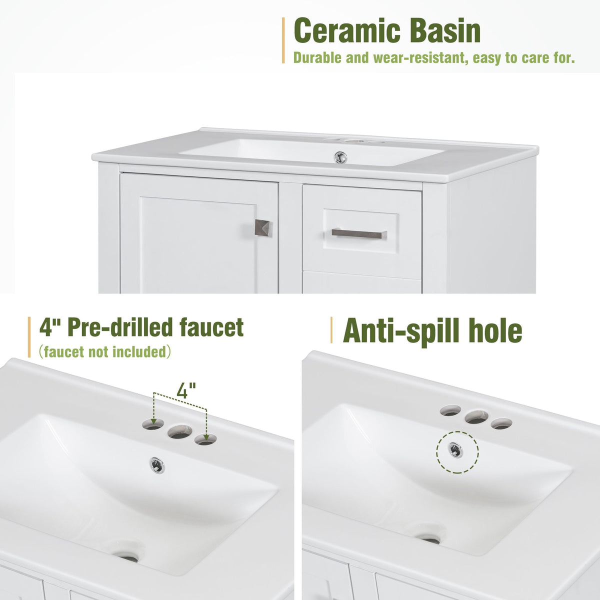Modern Bathroom Cabinet With Sink Combo Set