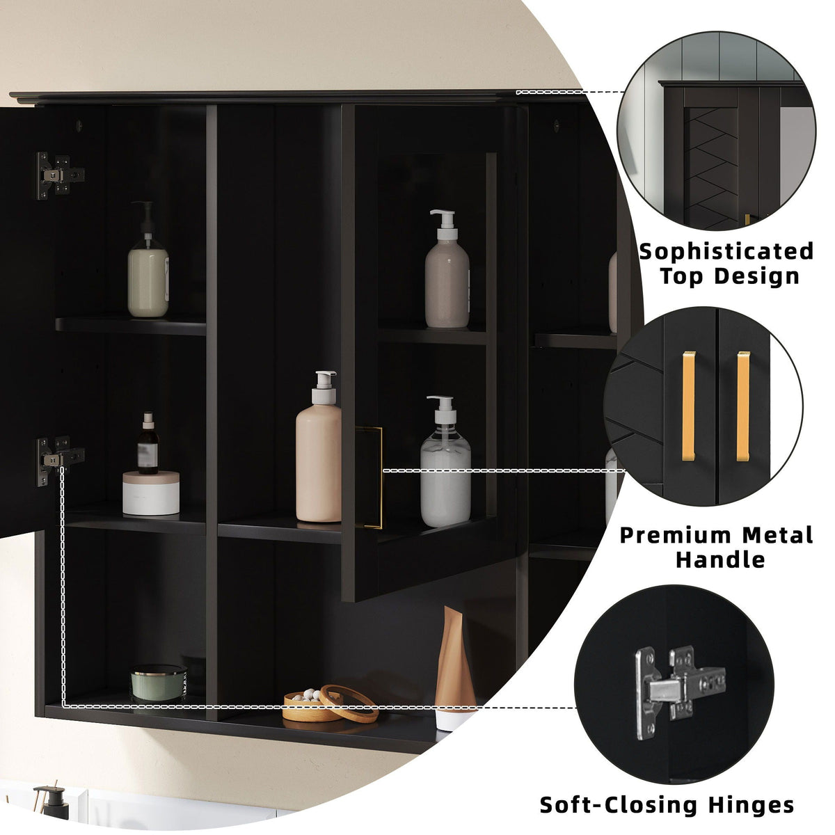 Modern Wall Mounted Medicine Cabinet With Adjustable Shelves