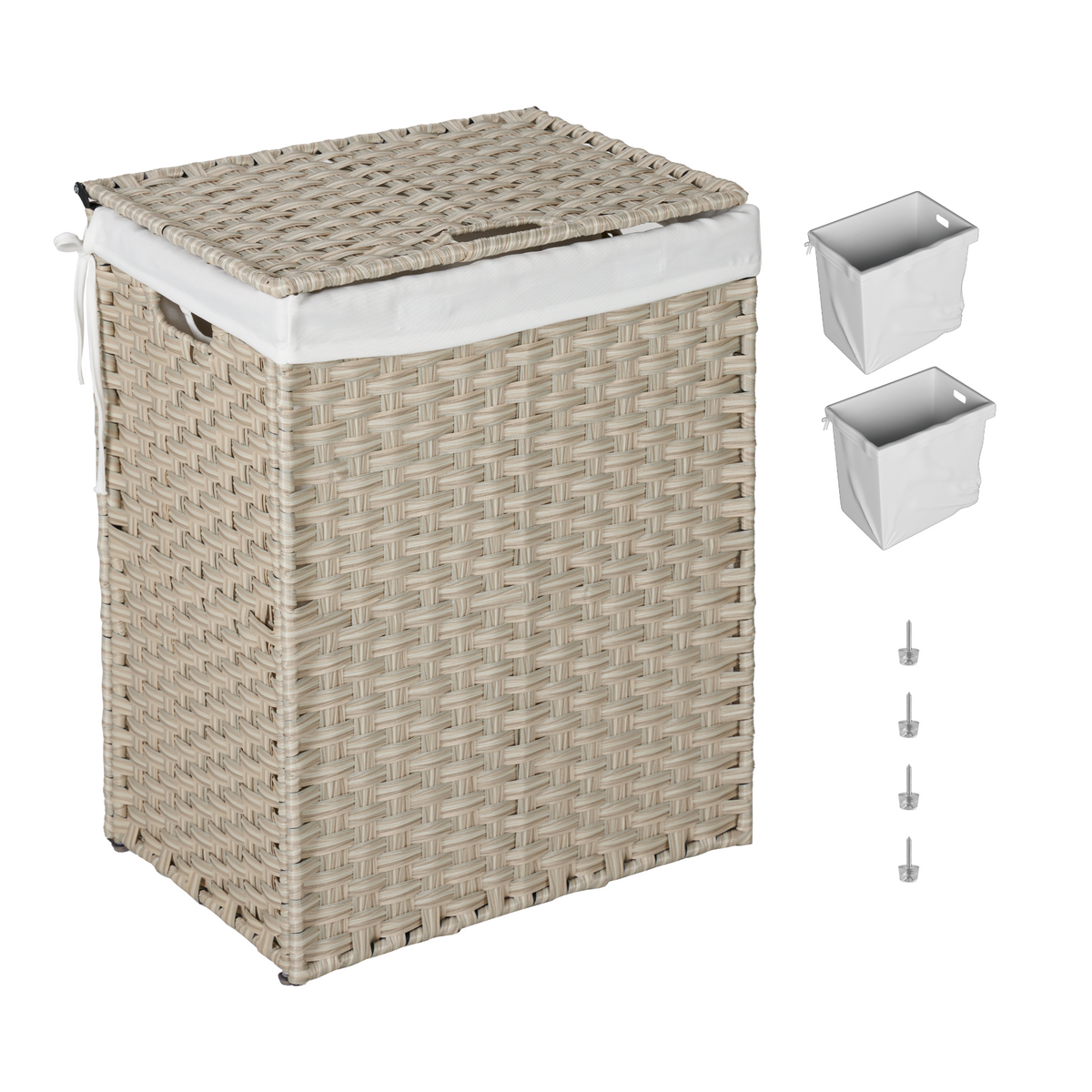 Laundry Hamper With Lid PE Rattan