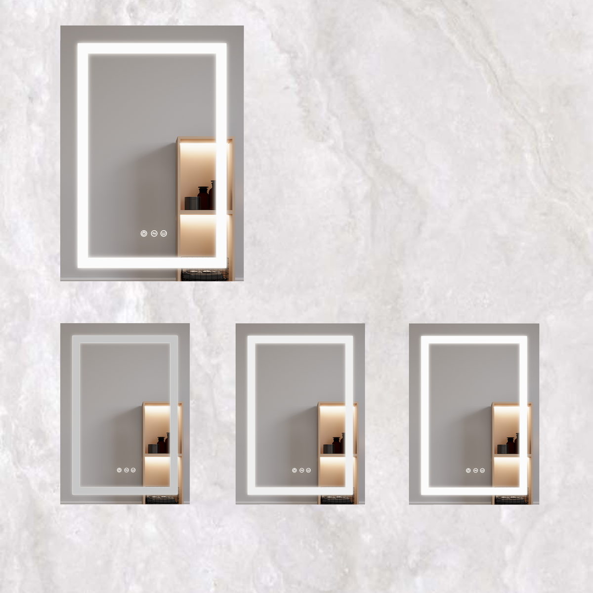 26x20 inch Bathroom Medicine Cabinet with LED Mirror, Anti-Fog, Waterproof