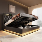 Upholstered Bed, Hydraulic Storage Bed (Without Mattress)