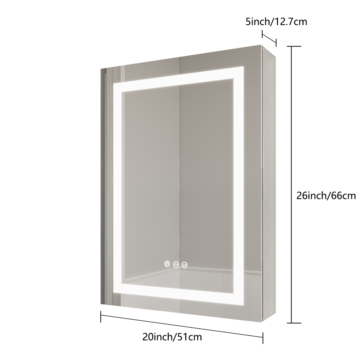 26x20 inch Bathroom Medicine Cabinet with LED Mirror, Anti-Fog, Waterproof