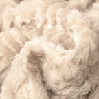 DaDalogy Bedding Champagne Ivory Faux Fur Throw Blanket