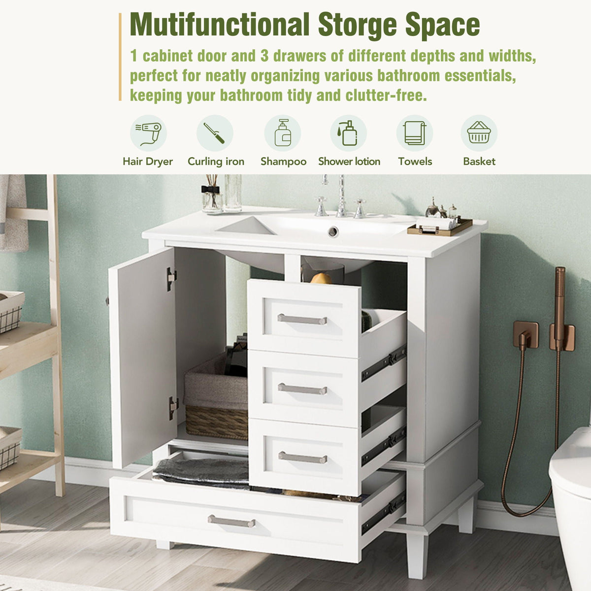 Modern Bathroom Cabinet With Sink Combo Set