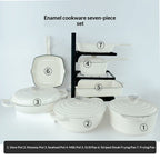 7-Piece Cast Iron Enamel Cookware Set