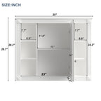 Wall Mounted Bathroom Storage Cabinet With Mirror, Cabinet With 6 Open Shelves