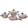 Papilla Non-Stick Cookware Set - 7 Piece Aluminum Pots and Pans