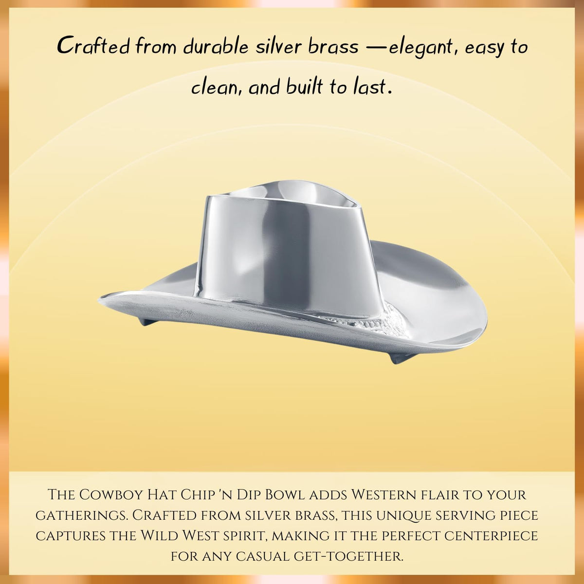 Cowboy Hat Chip and Dip Serving Bowl
