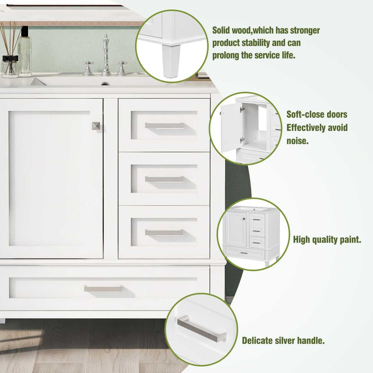 Modern Bathroom Cabinet With Sink Combo Set