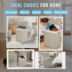 Laundry Hamper With Lid PE Rattan