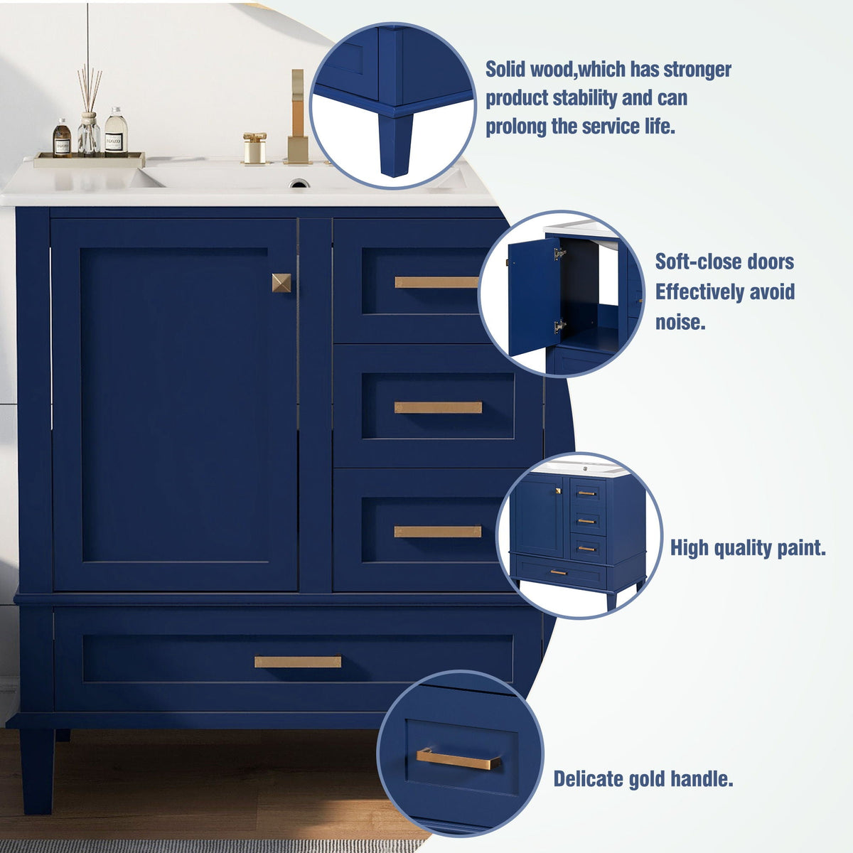 Modern Bathroom Cabinet With Sink Combo Set