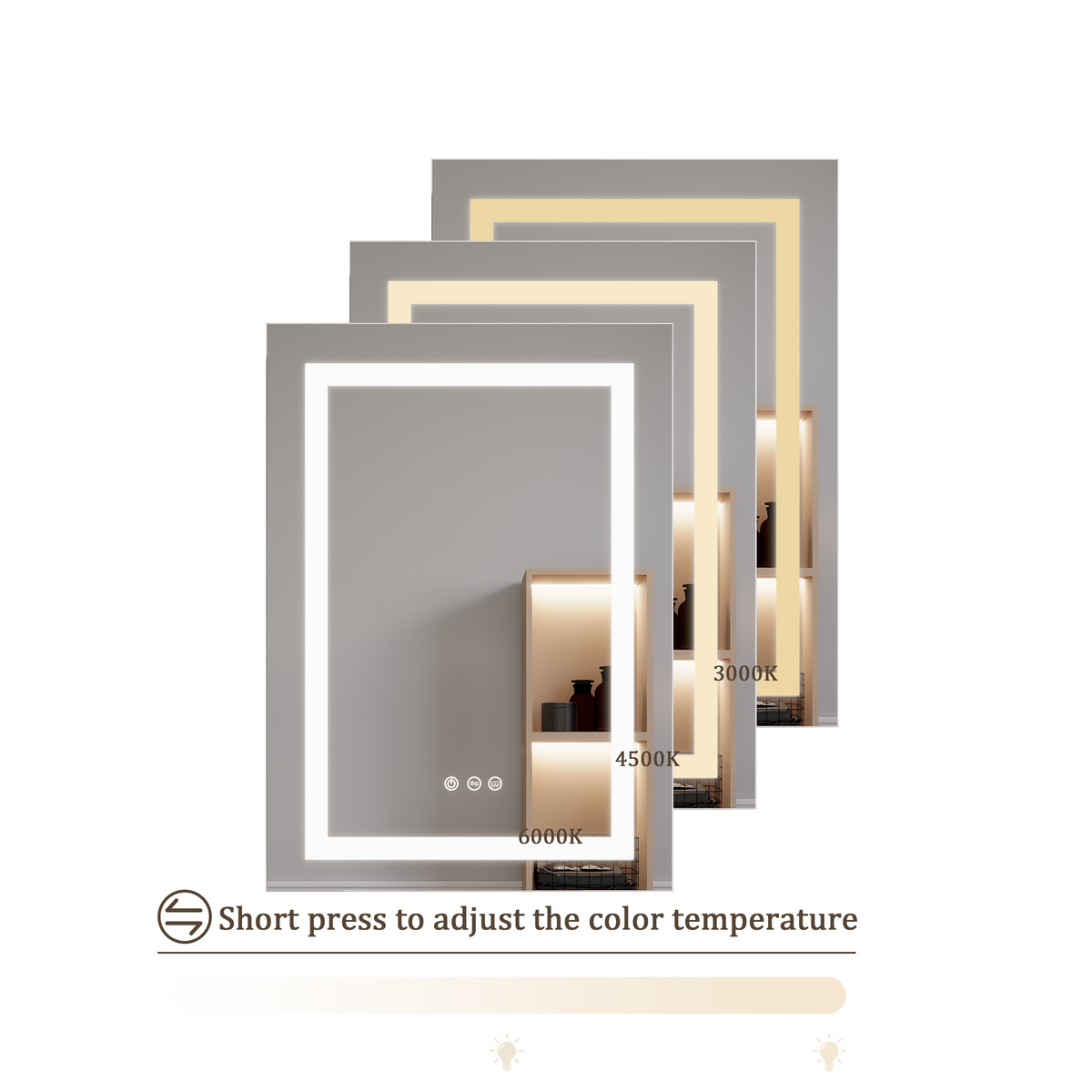 26x20 inch Bathroom Medicine Cabinet with LED Mirror, Anti-Fog, Waterproof