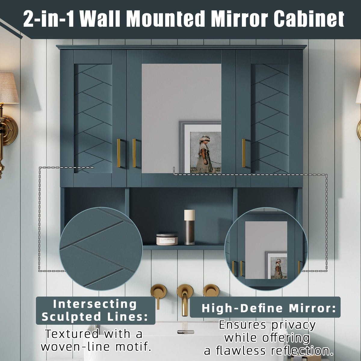 Modern Wall Mounted Medicine Cabinet With Adjustable Shelves