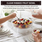 Decorative Fluted Transparent Glass Bowl