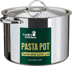 Stainless Steel Pasta Pot with Strainer Lid (5.5 Qt)