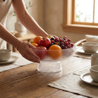 Decorative Fluted Transparent Glass Bowl
