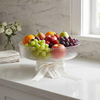 Decorative Fluted Transparent Glass Bowl