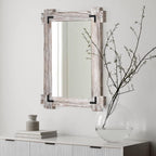 Rustic Wood Bathroom Mirror, Farmhouse 30"x20"