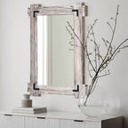 Rustic Wood Bathroom Mirror, Farmhouse 30"x20"
