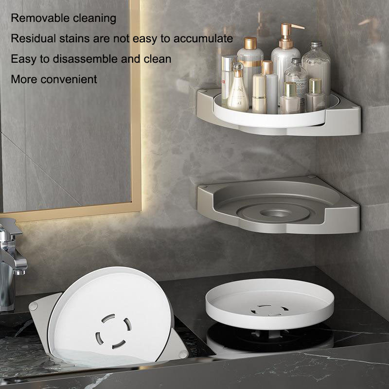Rotating toilet triangle storage rack wall mounted