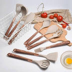 10 Pieces Kitchen Tools Set Wooden Handle