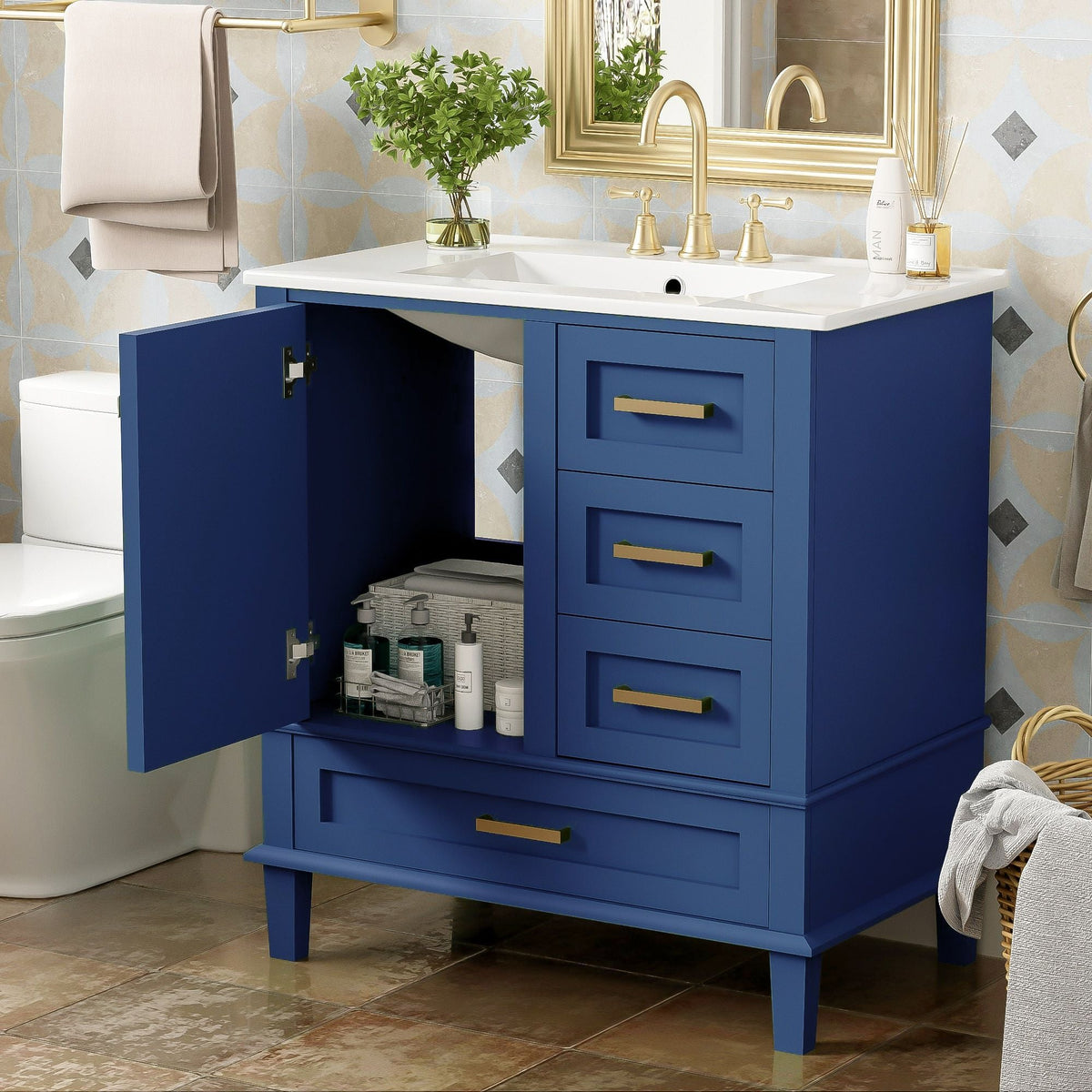 Modern Bathroom Cabinet With Sink Combo Set