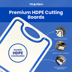 TRAPSKI Premium 1/2 Inch Thick HDPE Cutting Boards