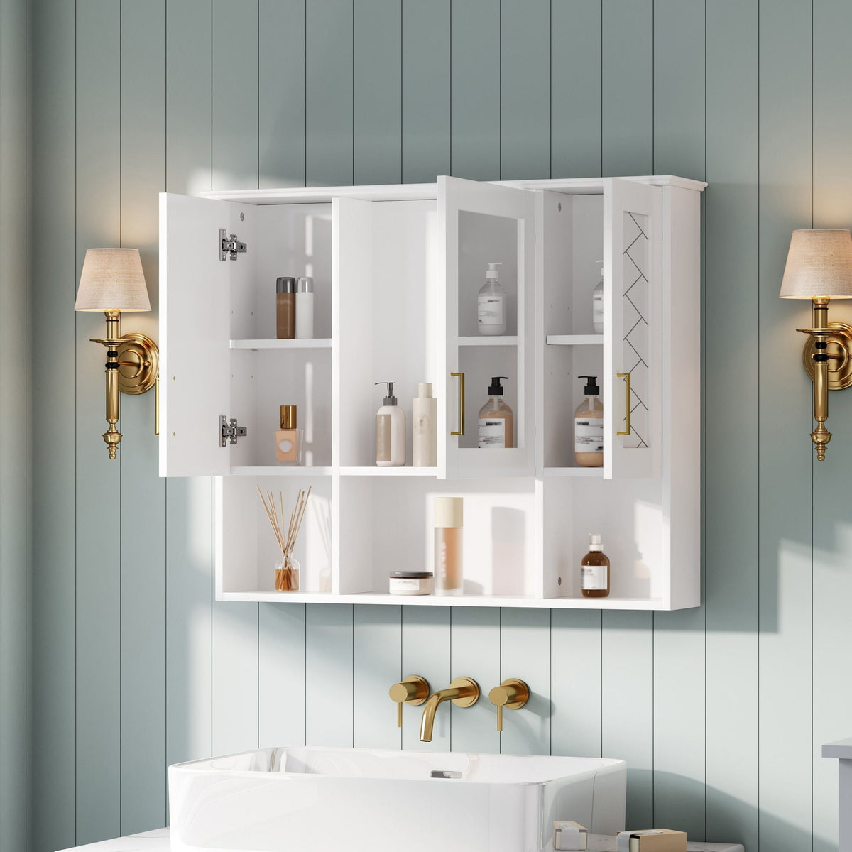 Modern Wall Mounted Medicine Cabinet With Adjustable Shelves