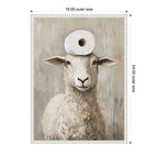 Sylvie Toilet Paper Roll on Cute Sheeps Head Bathroom Art Framed Canvas