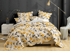 DaDa Bedding Yellow Fleur Floral Quilt Set - Ivory Gold Bedspread