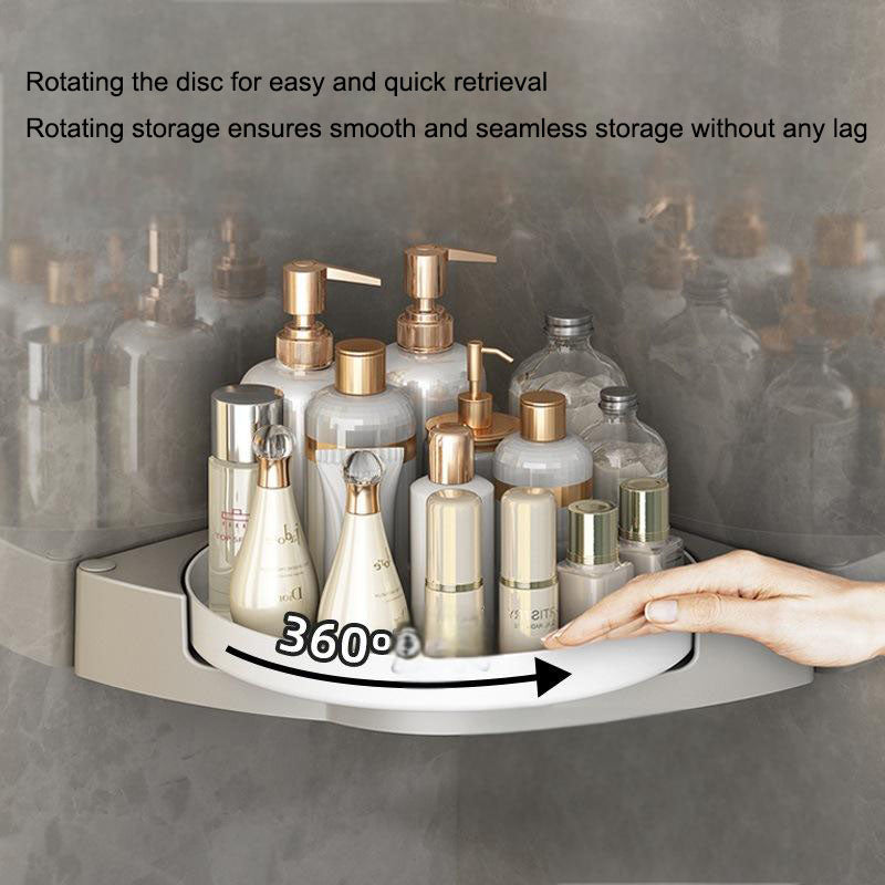 Rotating toilet triangle storage rack wall mounted