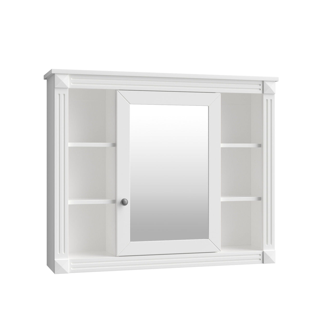 Wall Mounted Bathroom Storage Cabinet With Mirror, Cabinet With 6 Open Shelves