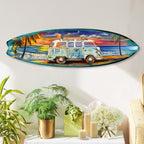 Surf Van at the Beach Surfboard Coastal Wall Art