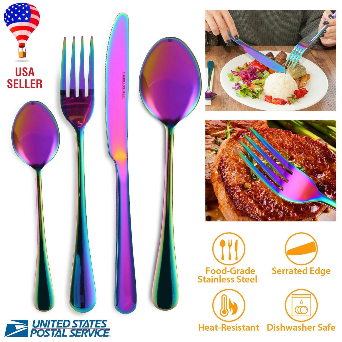 4-Piece Flatware Set Stainless Steel Silverware