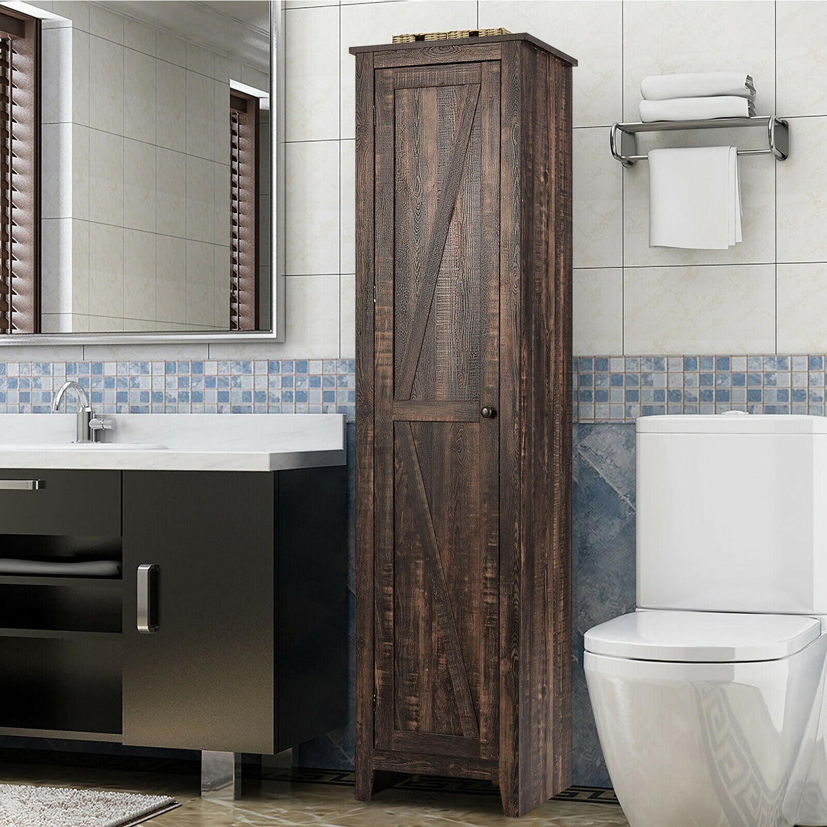 Linen Tower Bathroom Storage Cabinet