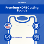 TRAPSKI Premium 1/2 Inch Thick HDPE Cutting Boards