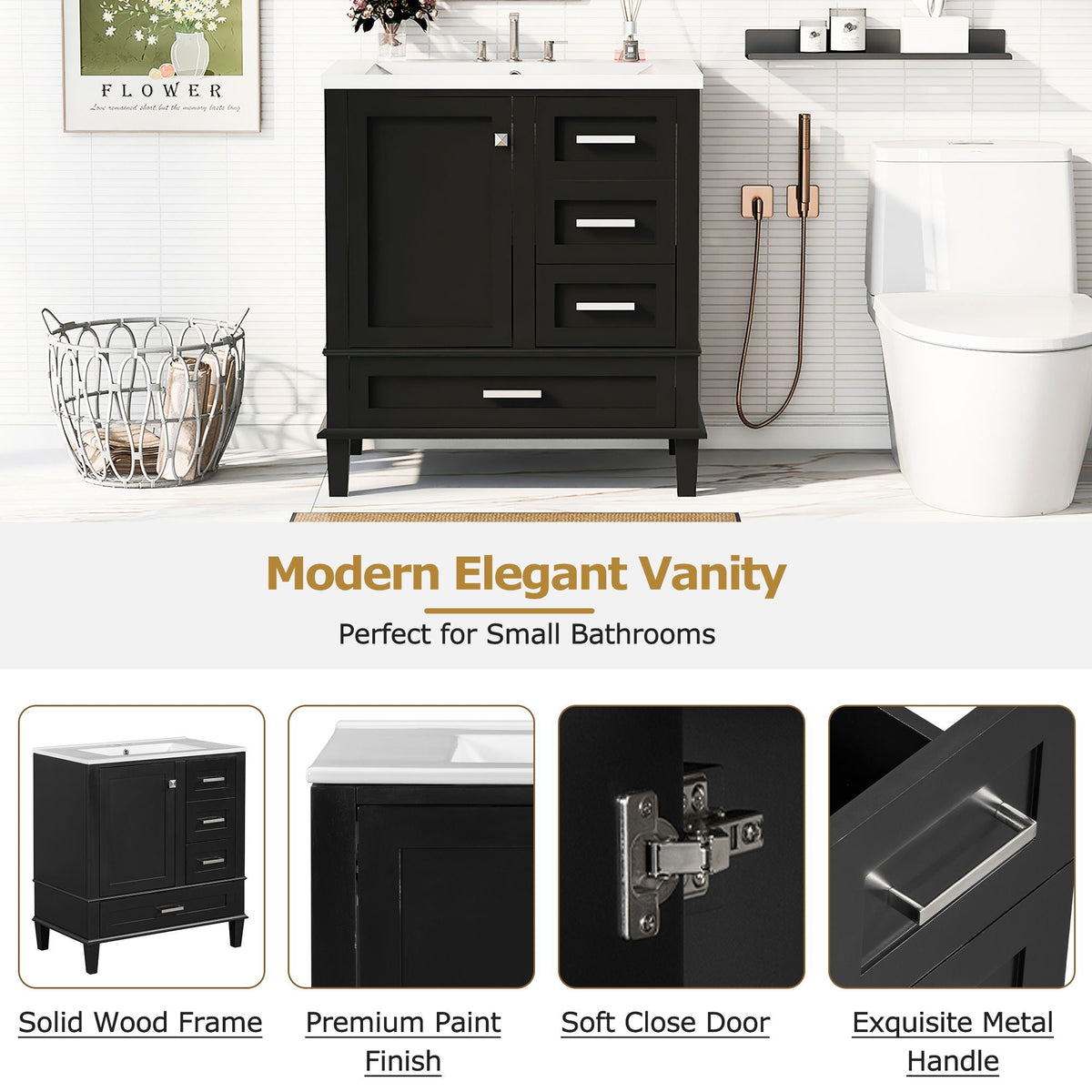 Modern Bathroom Cabinet With Sink Combo Set