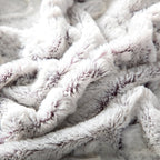 DaDa Bedding Milky White Purple Faux Fur Sherpa Throw Blanket