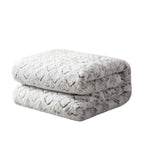DaDa Bedding Milky White Purple Faux Fur Sherpa Throw Blanket