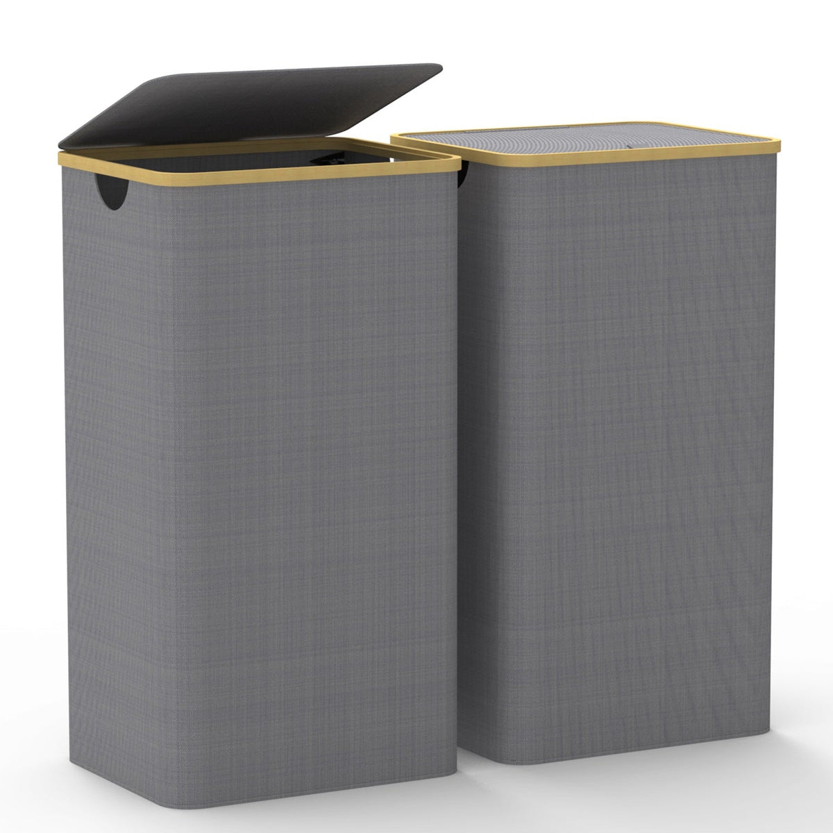 2Pcs Collapsible Laundry Hamper with Lid Handle 100L/26.4Gal