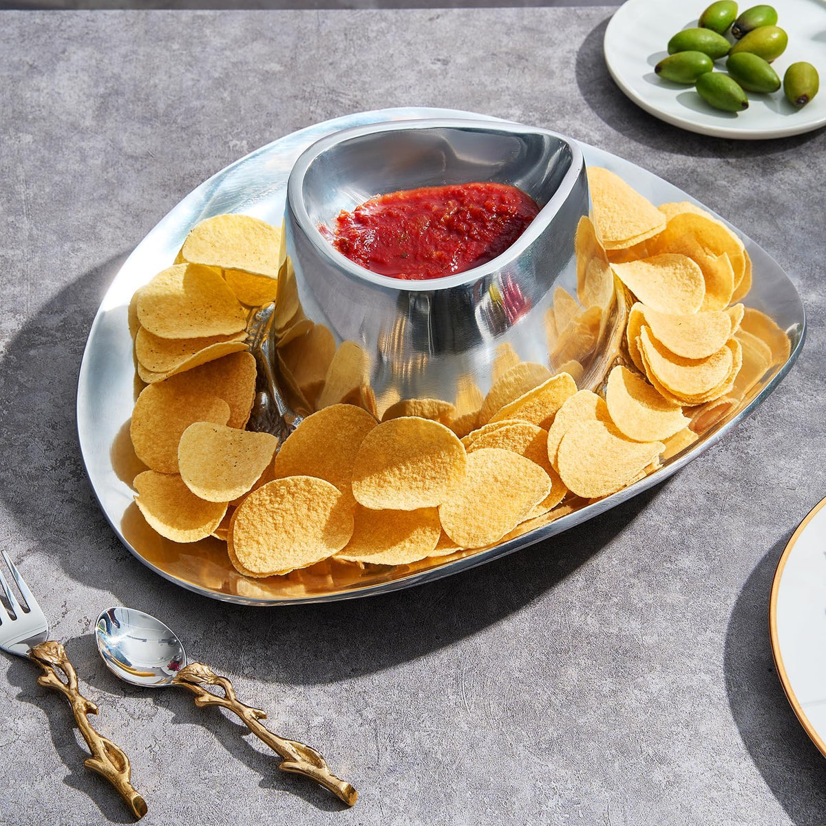 Cowboy Hat Chip and Dip Serving Bowl