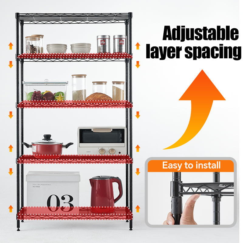 Wire frame metal storage rack adjustable rack