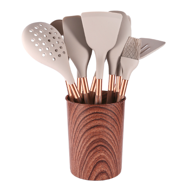 10 Pieces Kitchen Tools Set Wooden Handle