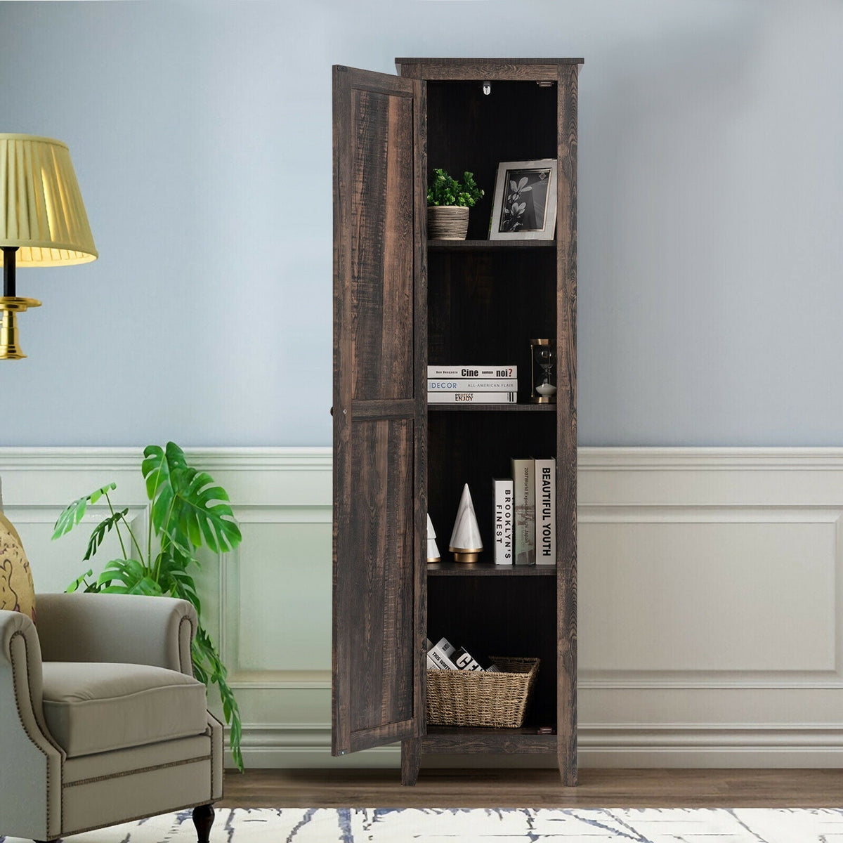 Linen Tower Bathroom Storage Cabinet