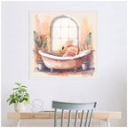 Sylvie Flamingo Bath Pastel Tropical Bathroom Watercolor Framed Canvas
