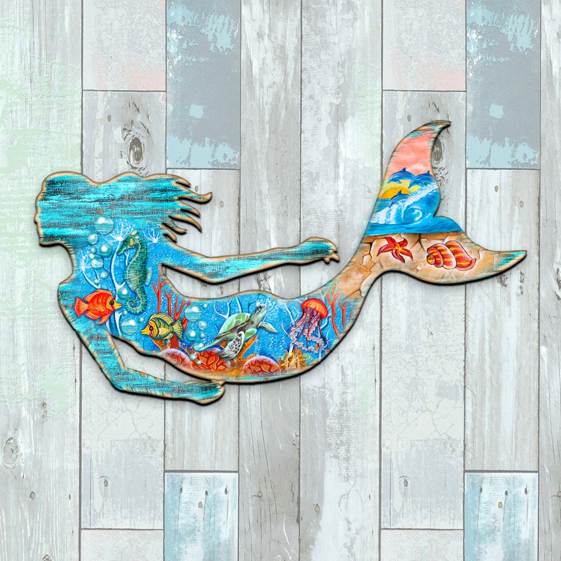 Rustic Mermaid Door Decor